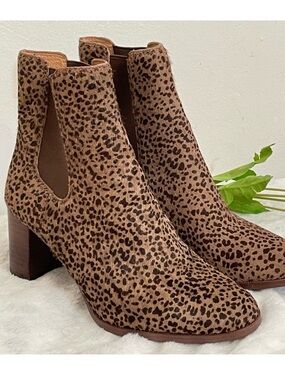 NWOT Madewell Leopard-Print Chelsea Ankle Boots - Brown/Black